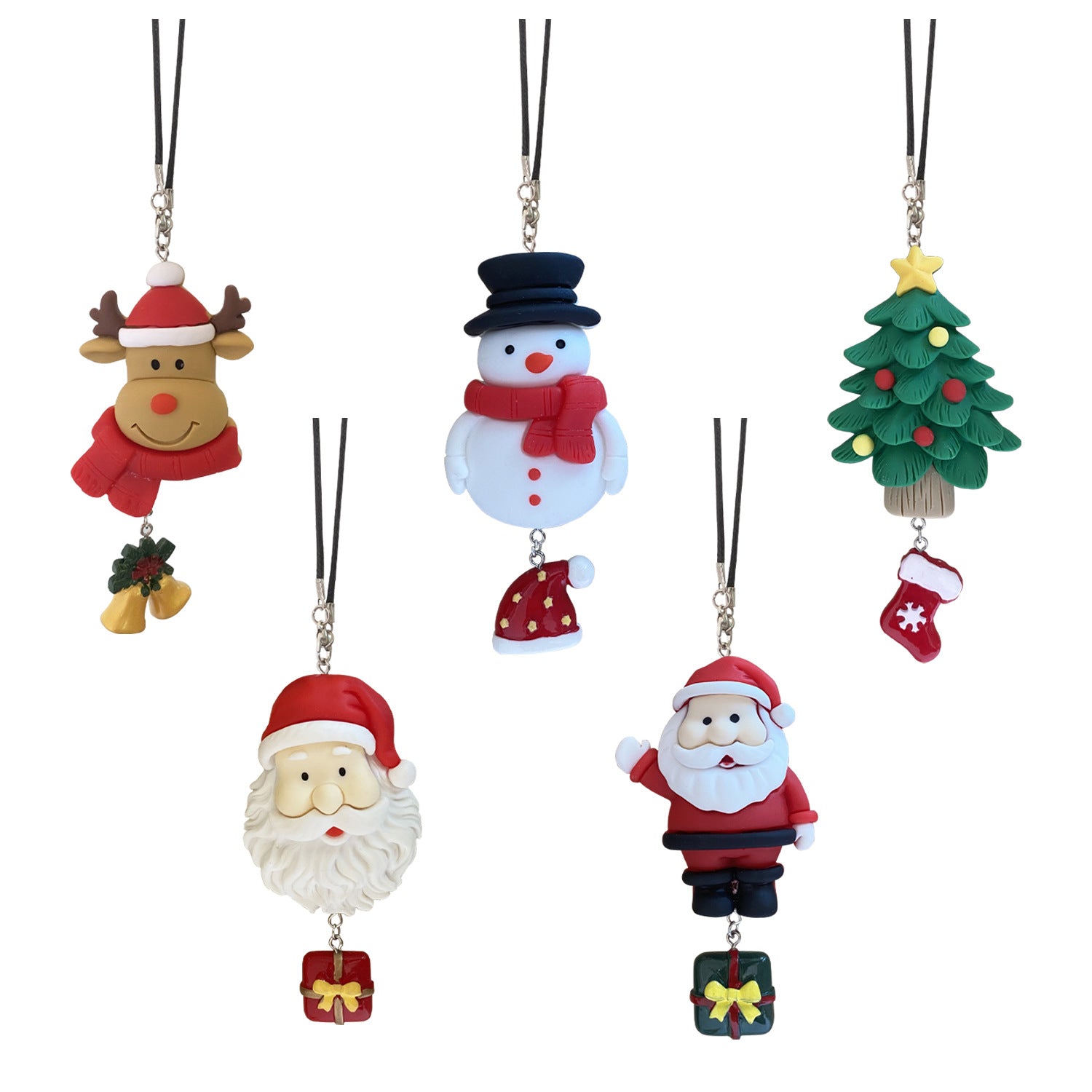 Wholesale Christmas Reindeer Snowman Car Rearview Mirror Decoration Pendant